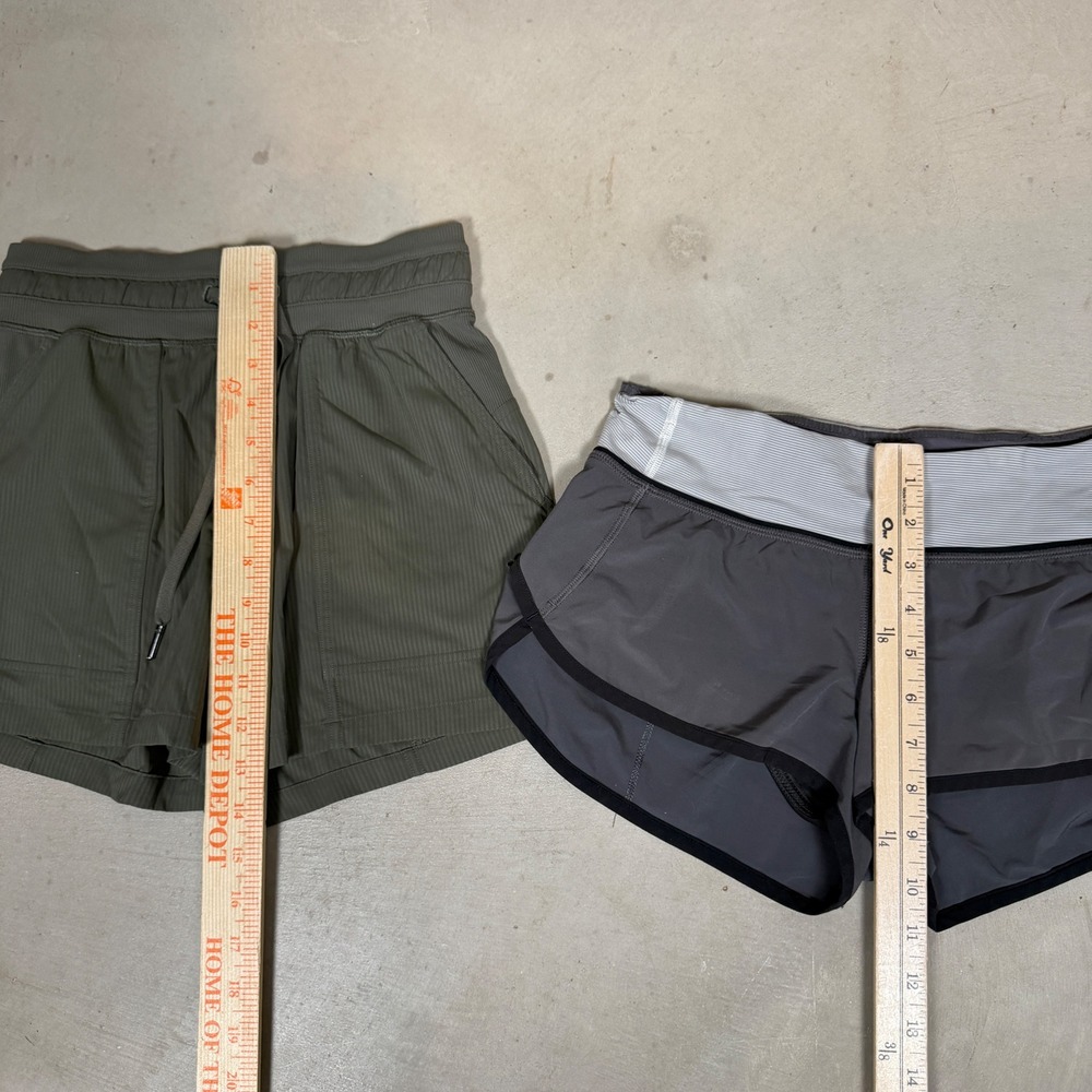 Lululemon Shorts Bundle Womens size 2 dance studio & Speed Up Olive Grey - Picture 6 of 6